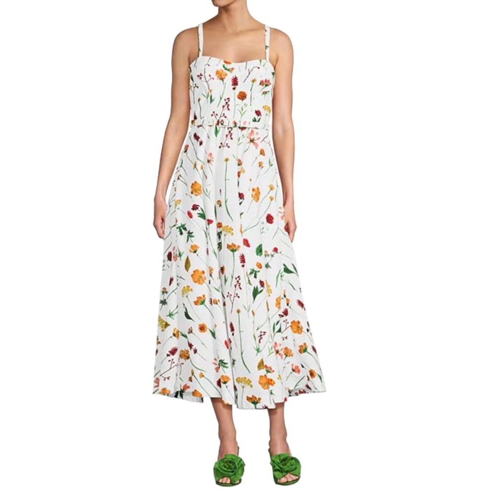 Antonio Melani Style by Simkins Maybry Floral Print Poplin Sweetheart Dress NWT